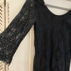 Black crochet type dress size S.
